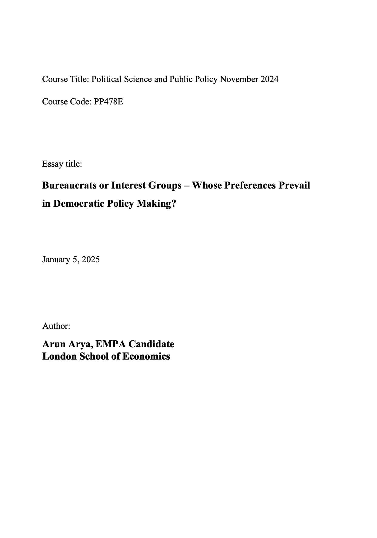 Bureaucrats or Interest Groups – Whose Preferences Prevail in Democratic Policy Making?